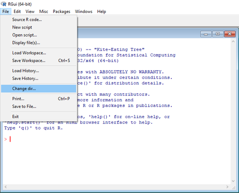 Figure 8. Selecting File/Change dir...