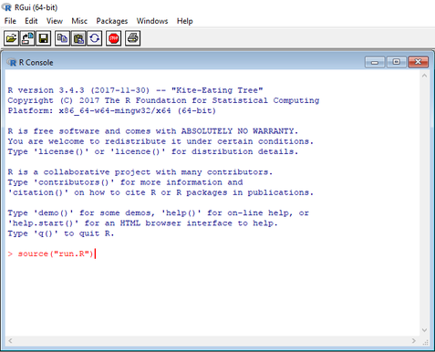 Figure 10. Typing a command in the R Console